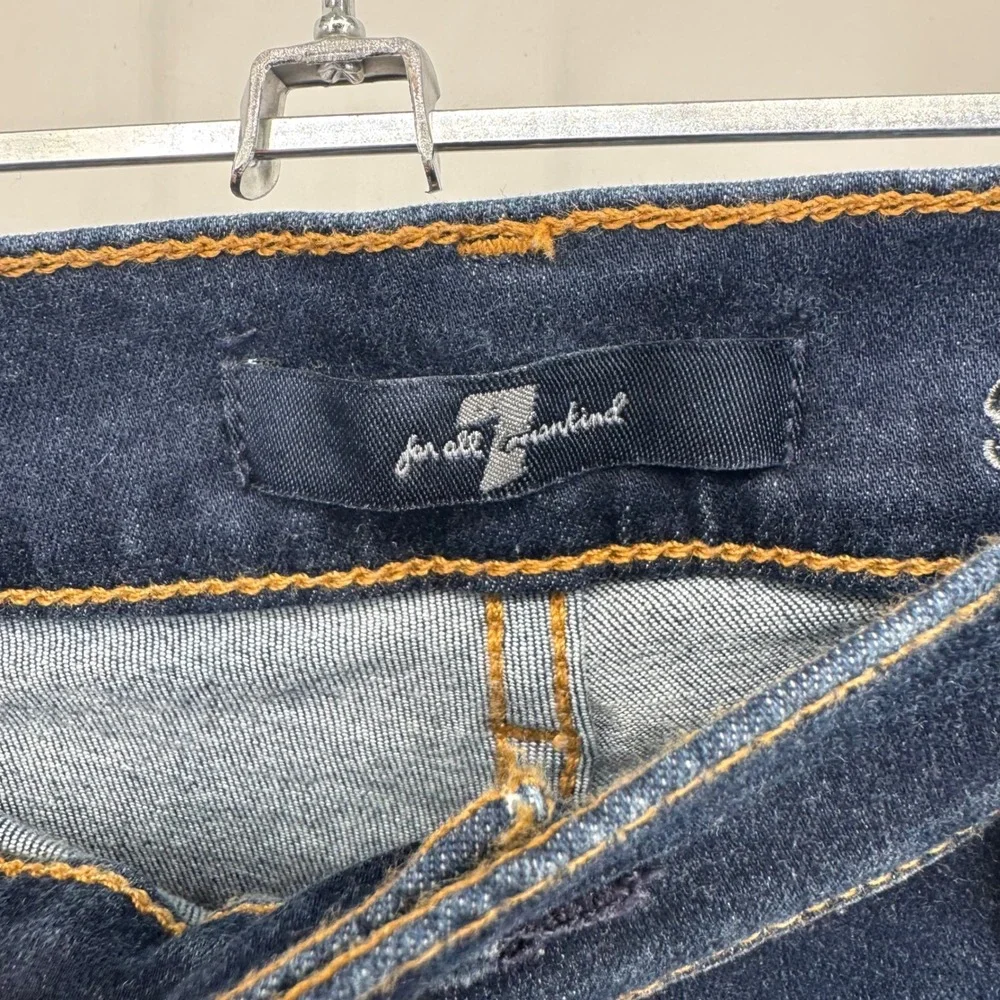 7 For All Mankind The Ankle Skinny Jeans Dark Wash Maternity Size 28‎